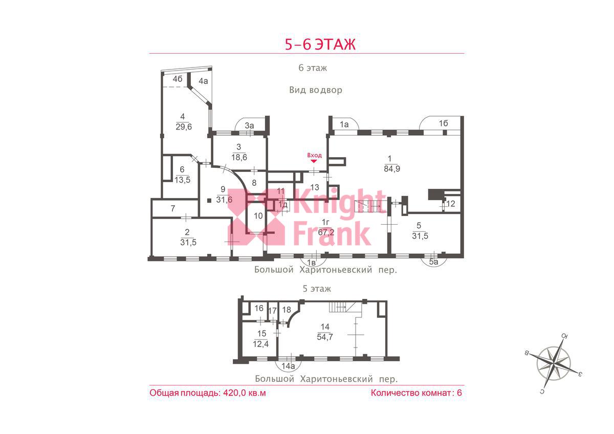 Продажа 6-комнатной квартиры 420 м2 в ЖК Реконструкция Большой  Харитоньевский 16-18, Харитоньевский Б. переулок, д. 16-18 по цене $ 5 500  000 | Лот as22410