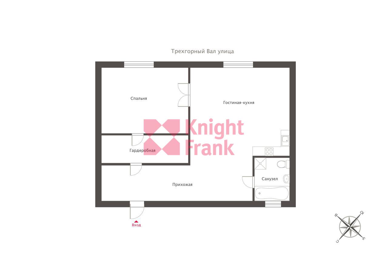 Продажа 2-комнатной квартиры 80 м² в ЖК Трилогия, Трехгорный Вал улица, д.  14 стр. 1 по цене 55 000 000 руб. | Лот as42792